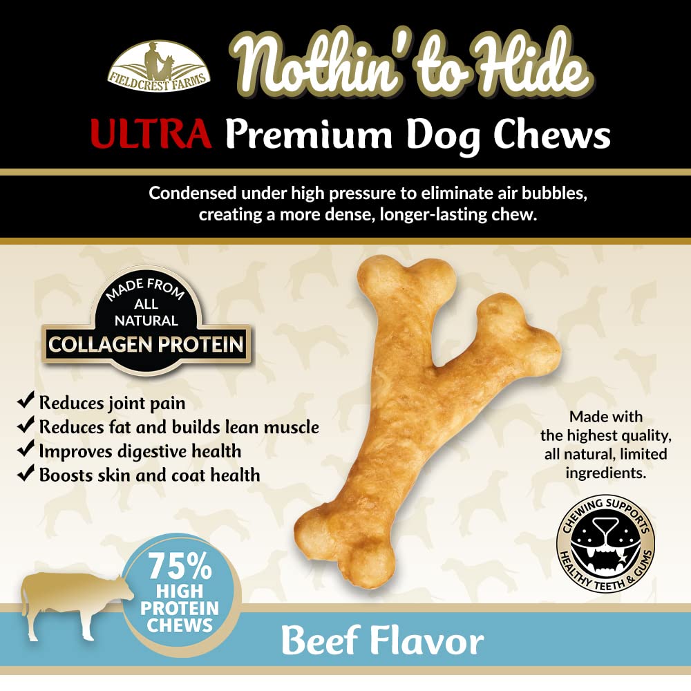 Fieldcrest Farms Nothing to Hide Huesos masticables para perros pequeños, higiene dental suave