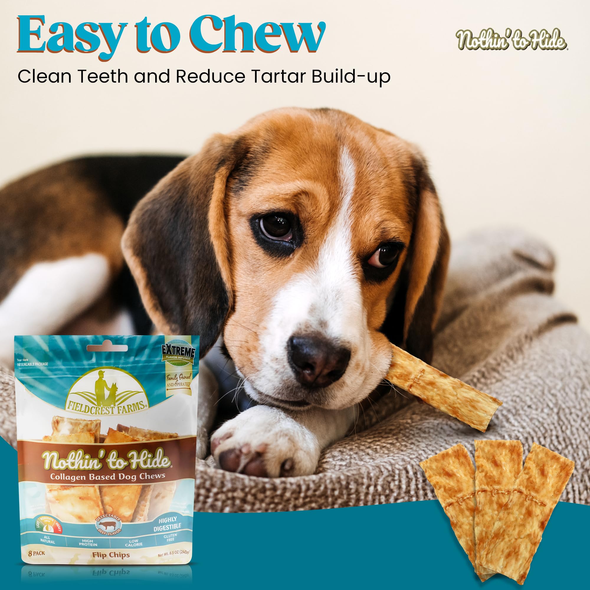 Fieldcrest Farms Nothin' to Hide Flip Chips, empaque recerrable para almacenamiento.