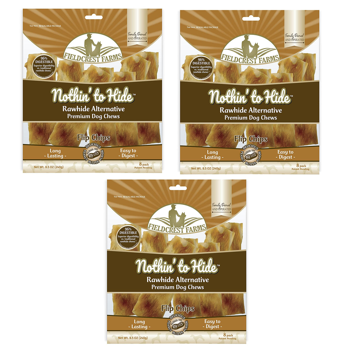Fieldcrest Farms Nothin to Hide Flip Chips envase práctico para perros activos