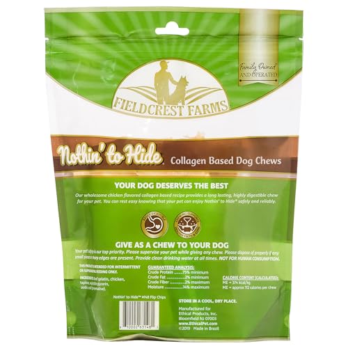 Fieldcrest Farms Nothin to Hide Flip Chips sabor pollo, snack sabroso para perros