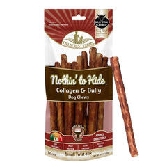 Twist Stix Nothin’ to Hide sabor beef bully para perros pequeños, masticación sabrosa.