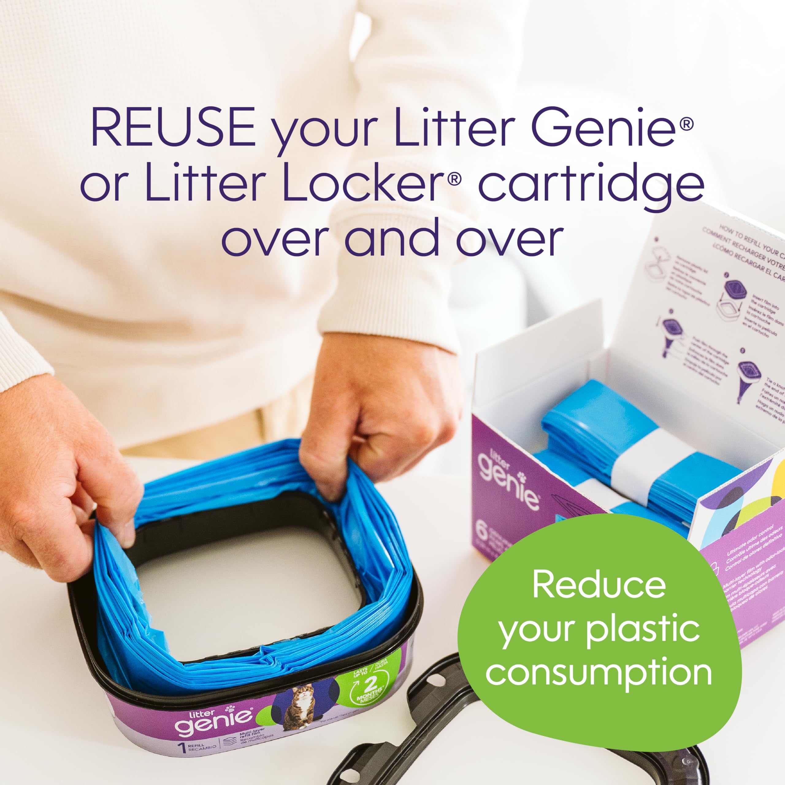 Film flexible Litter Genie corte a medida para rellenar