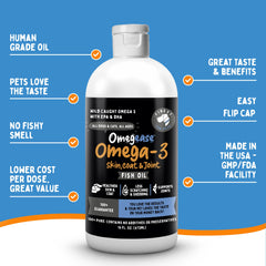 Finest For Pets Aceite de pescado natural sin olor para piel y pelaje