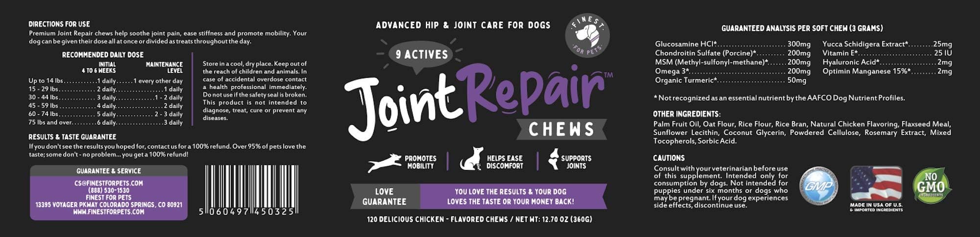 Dosis fácil de Joint Repair integrada a la rutina diaria del perro.