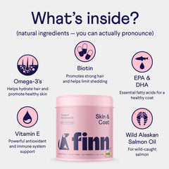 Dispositivo con omega-3 de Finn para piel y pelaje de perros