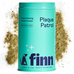 Finn polvo dental para perros en frasco, higiene bucal diaria