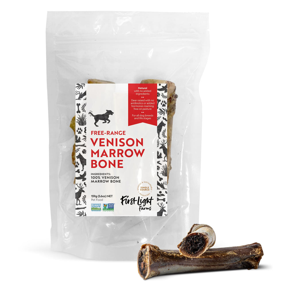 First Light: hueso tuétano de venado pack 3 para masticación prolongada en perros