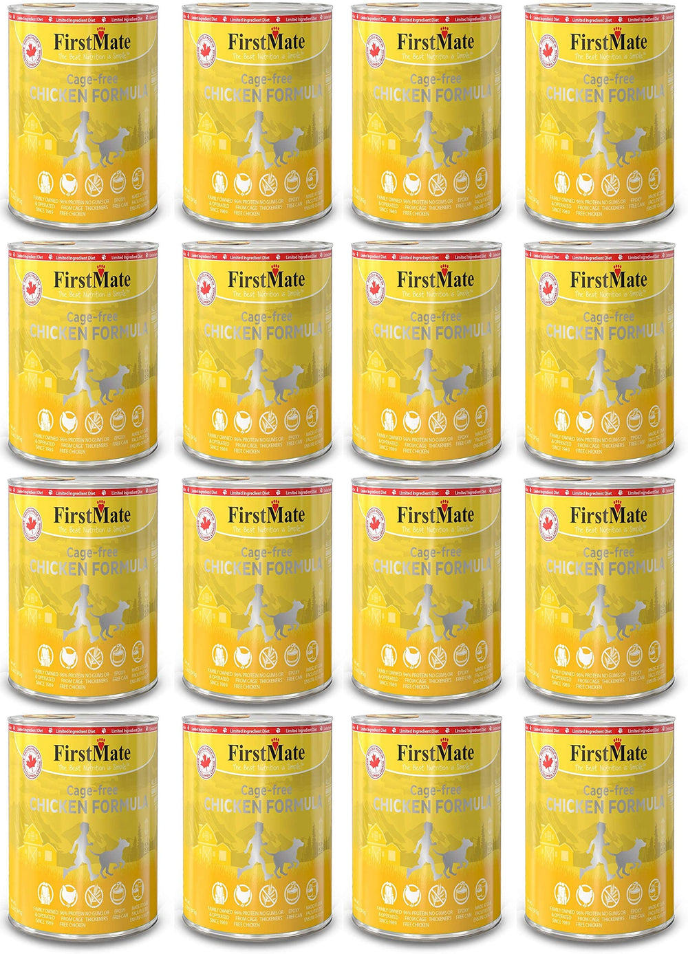 FirstMate sin granos con pollo, bolsa de 12-5oz, ideal para cenas saludables.