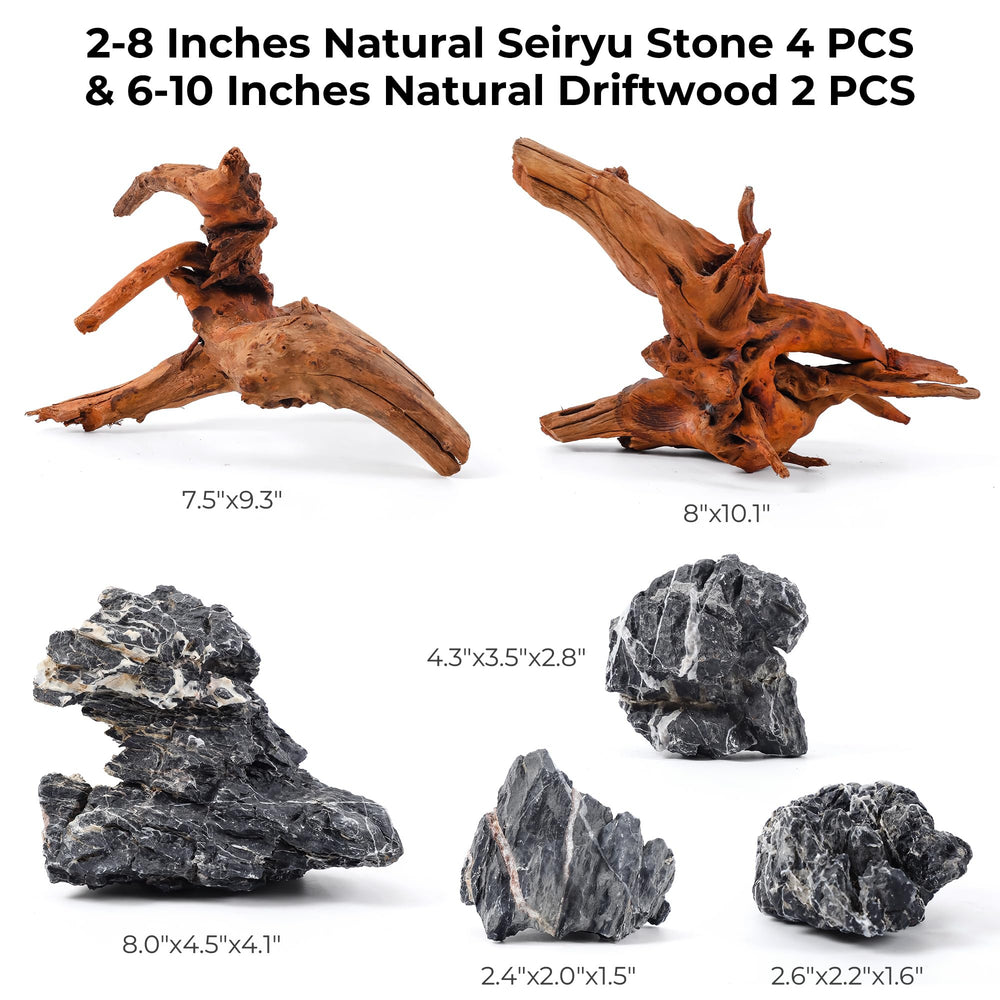 FISCAPE Piedras Seiryu naturales 2-8 pulgadas junto a plantas para efectos naturales