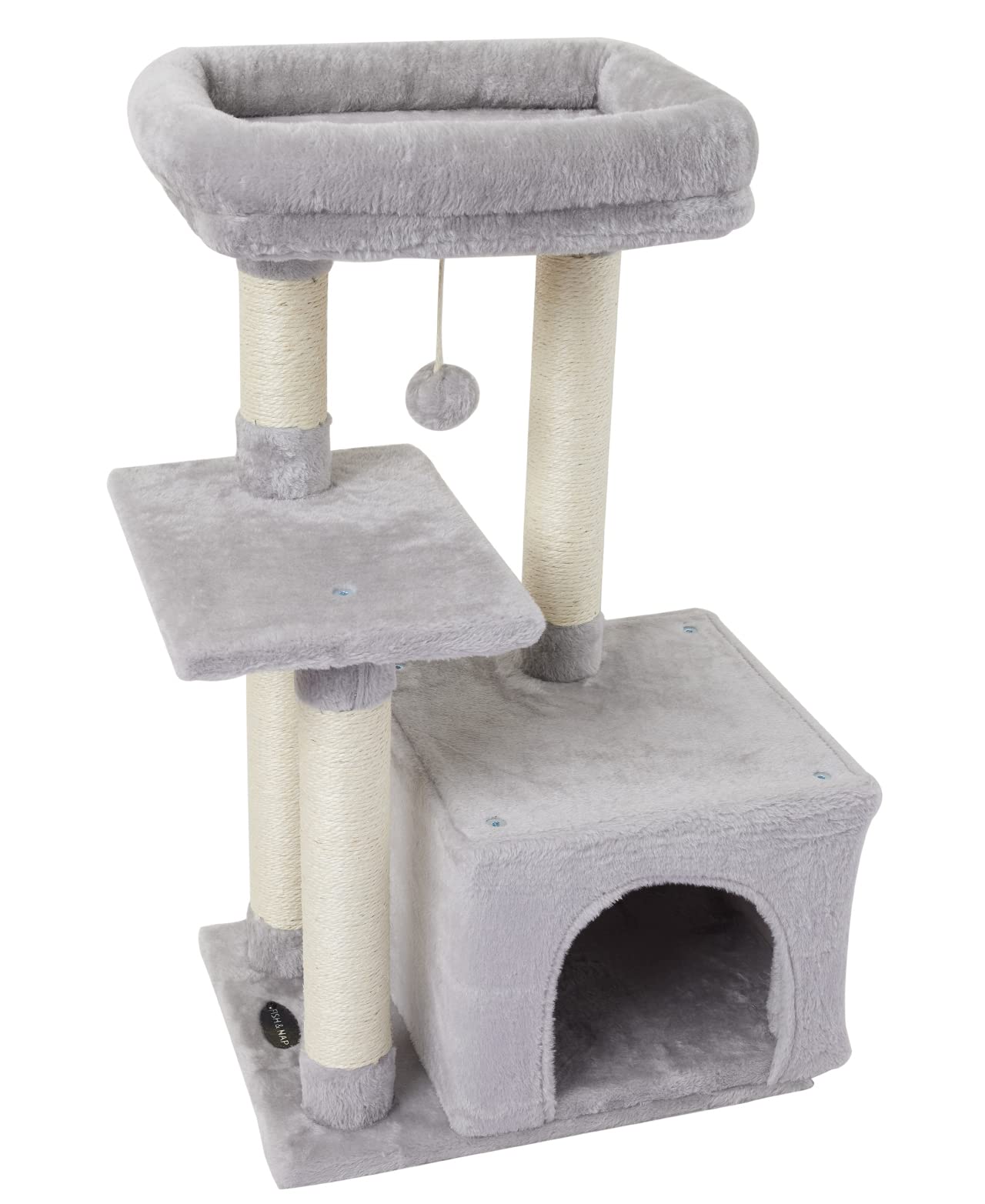 FISH&NAP árbol para gatos con postes de sisal para rascar y jugar