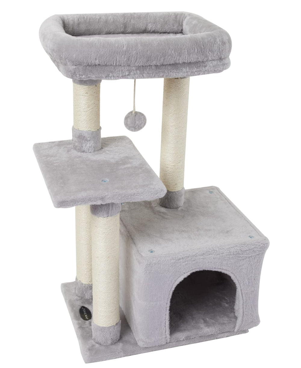 FISH&NAP árbol para gatos con postes de sisal para rascar y jugar