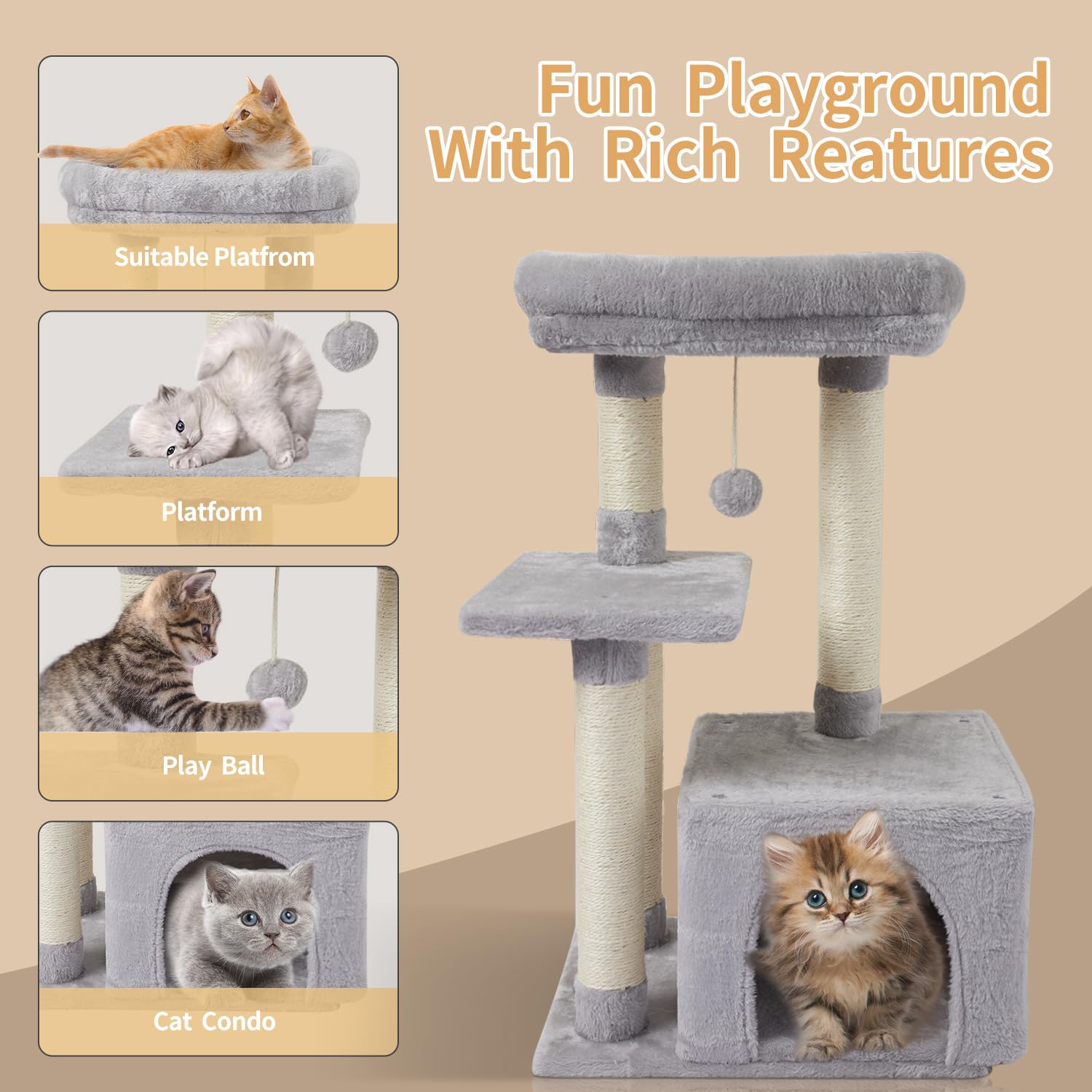 Postes de sisal para rascar de forma natural por gatos