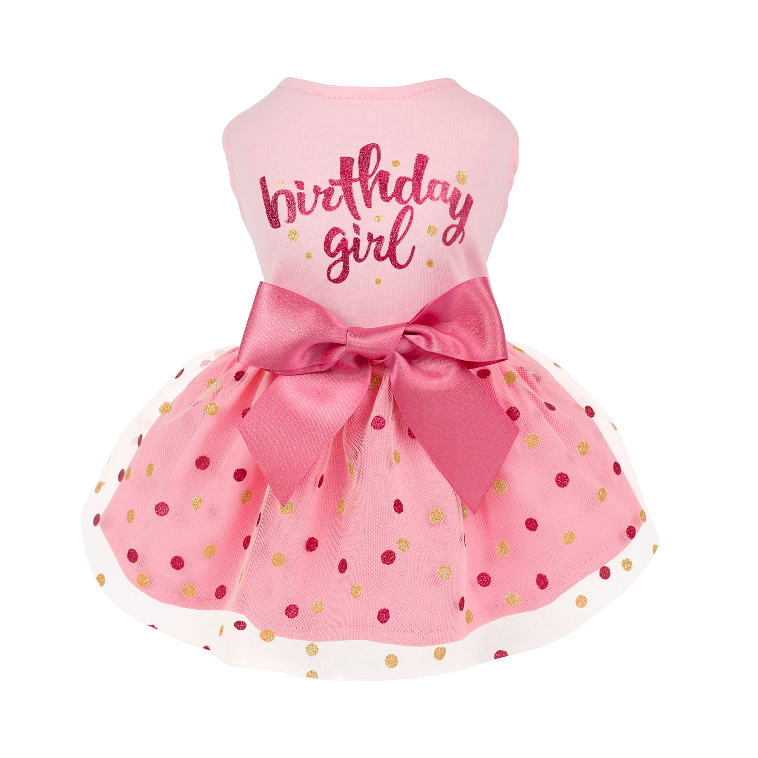 Robe Fitwarm pour petit chien ou chat, rose et tulle léger pour fêtes