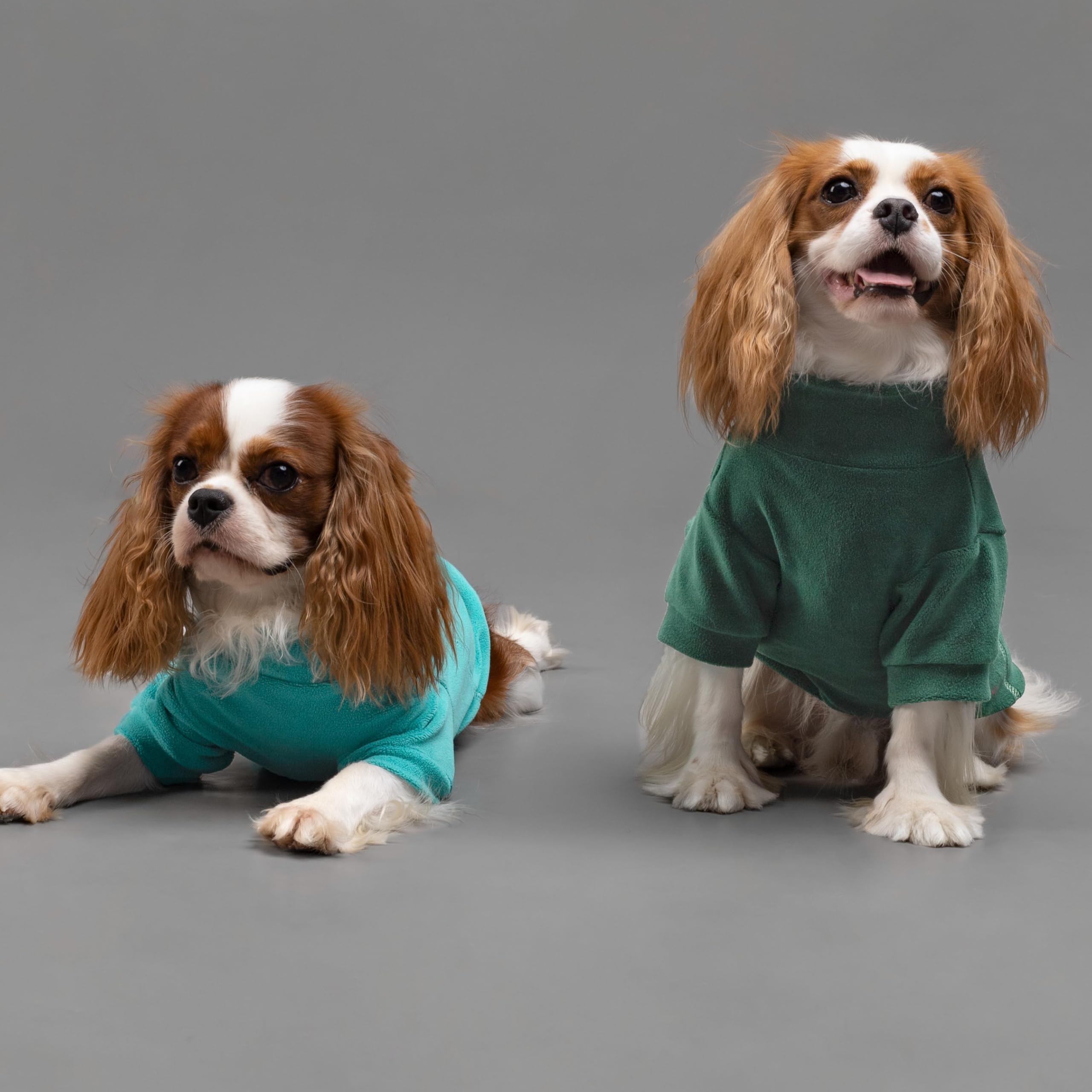 Fitwarm suéter polar para perro en tono olivo, cuello alto y ajuste cómodo.