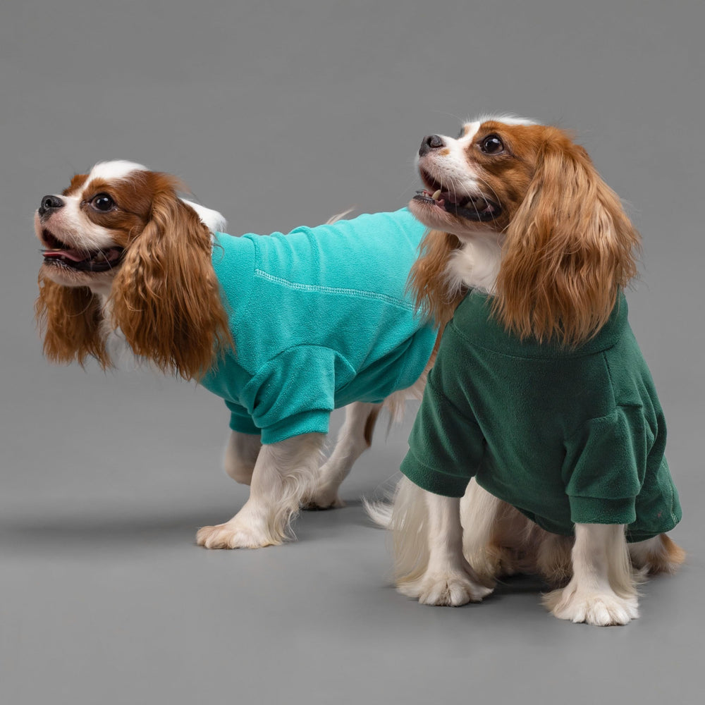 Fitwarm tres-pack suéter polar para perro, cuello alto, colores de primavera para uso diario.