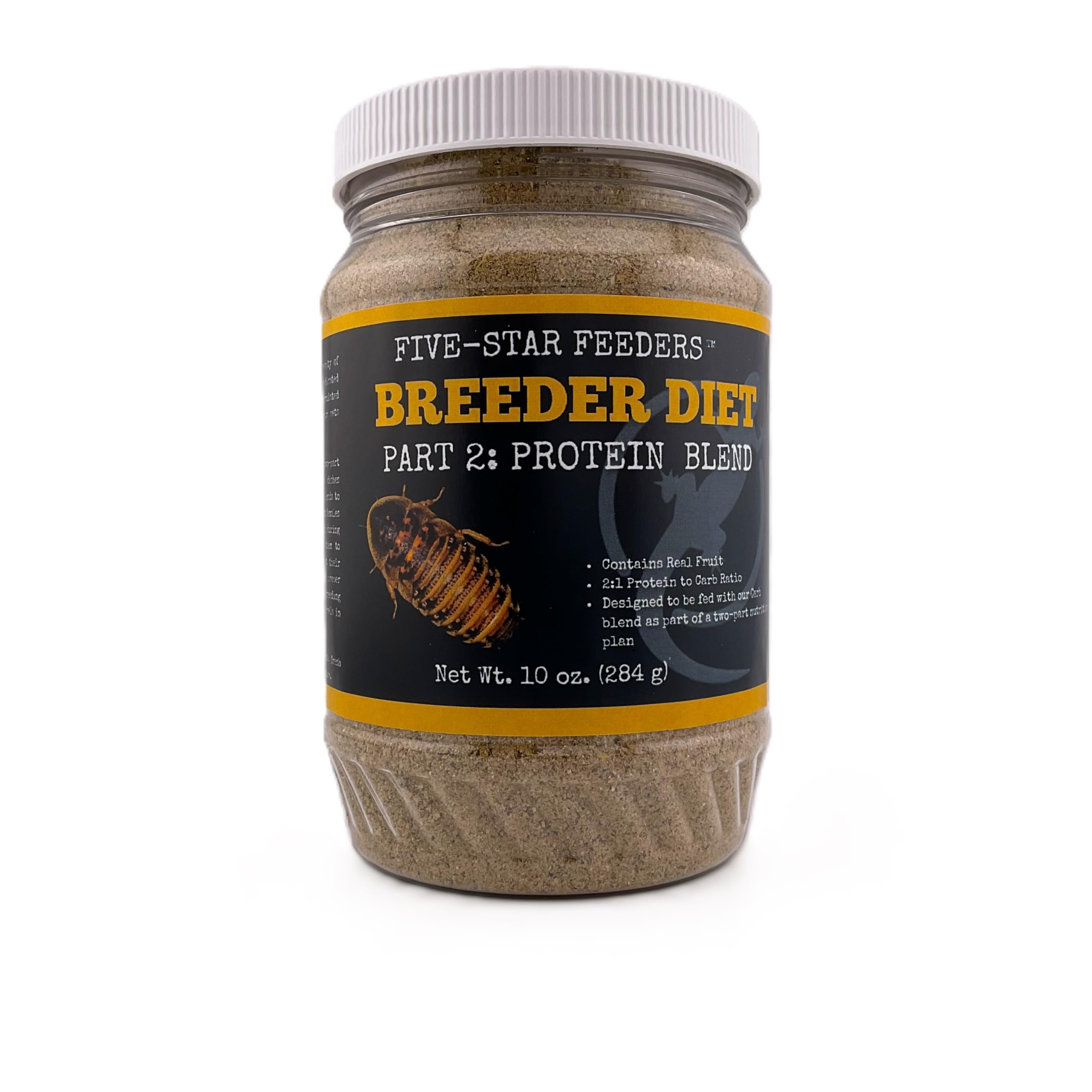 Five-Star Feeders dieta criador cucarachas en envase de 10 oz para crías saludables.