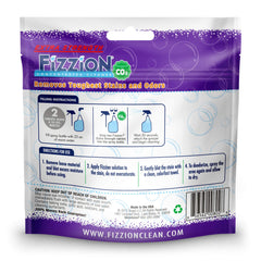 Fizzion: tableta en disolución liberando potencia de limpieza en agua.