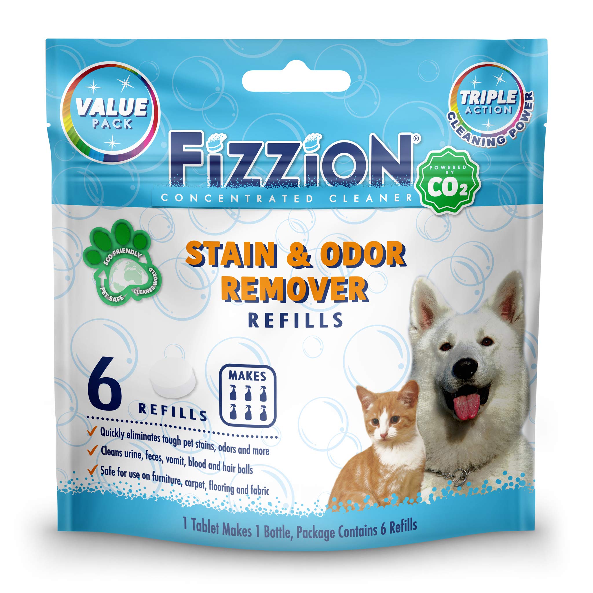 Fizzion: tabletas originales para eliminar manchas y olores de mascotas.