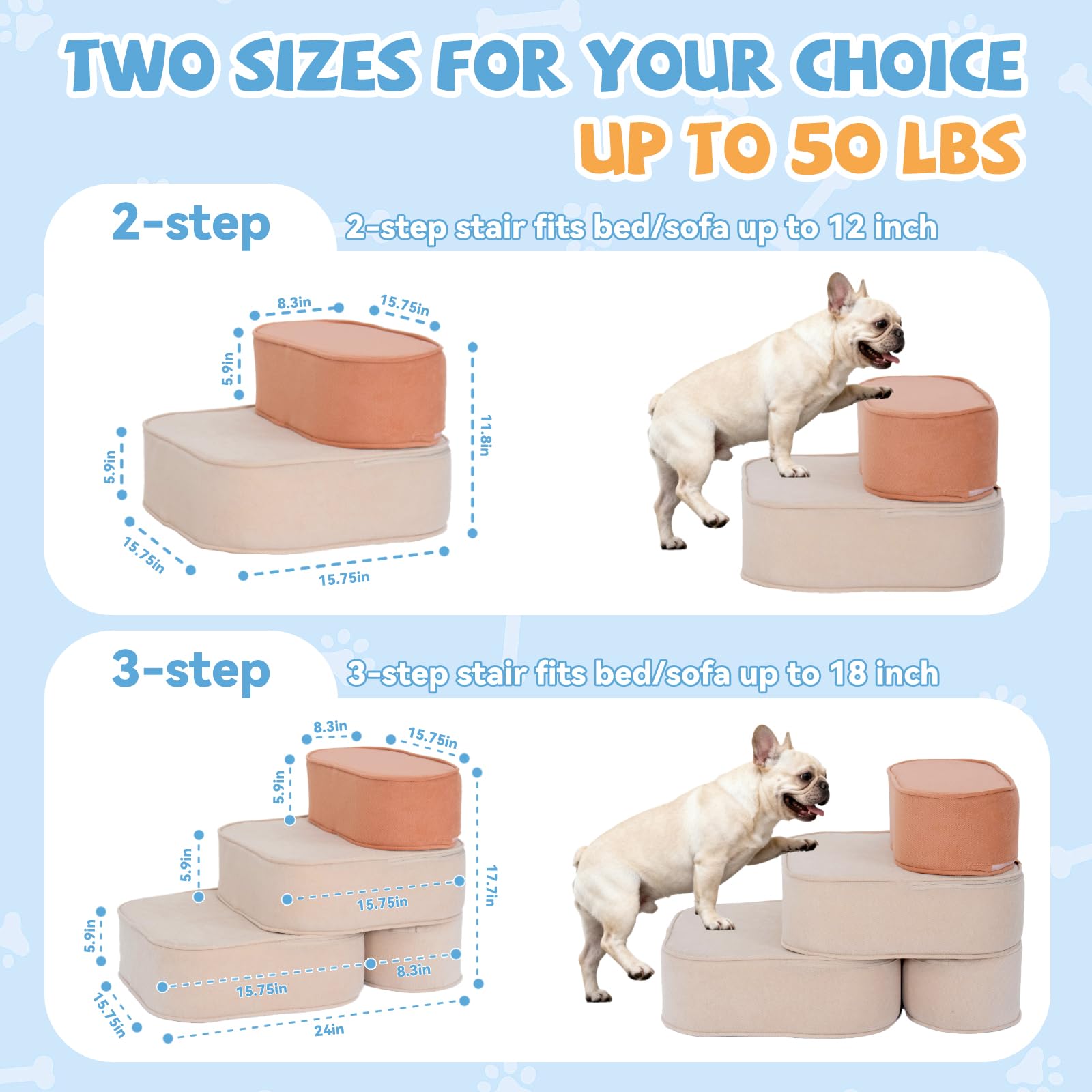 FKSLIFE escalera estable para perros pequeños, diseño seguro y confiable.