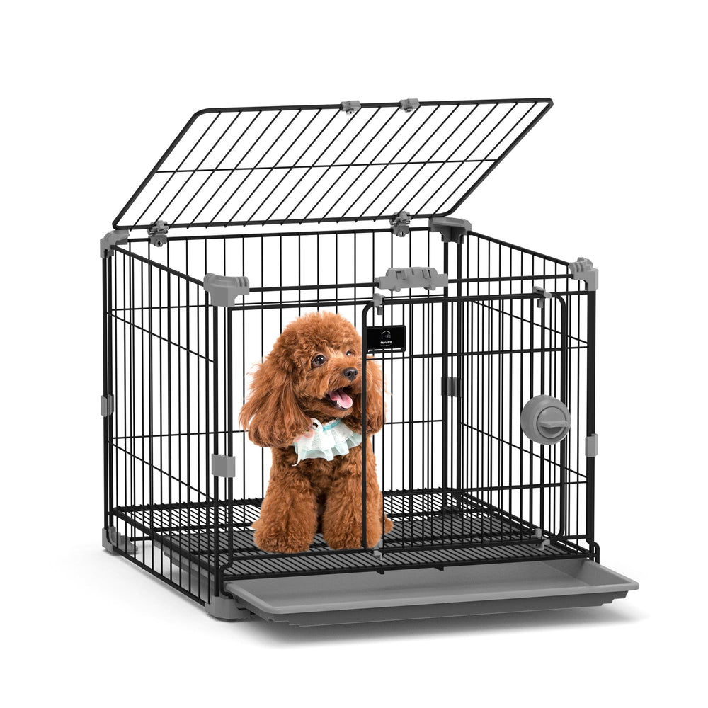 FLARUZIY jaula para perros pequeños, frontal, ideal para uso en interiores confortables.