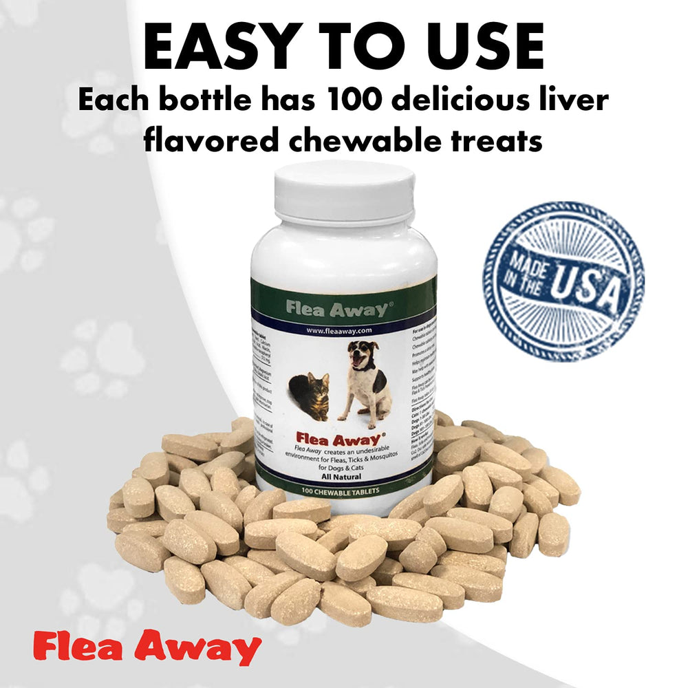 Etiqueta de Flea Away destaca vitaminas para piel sana
