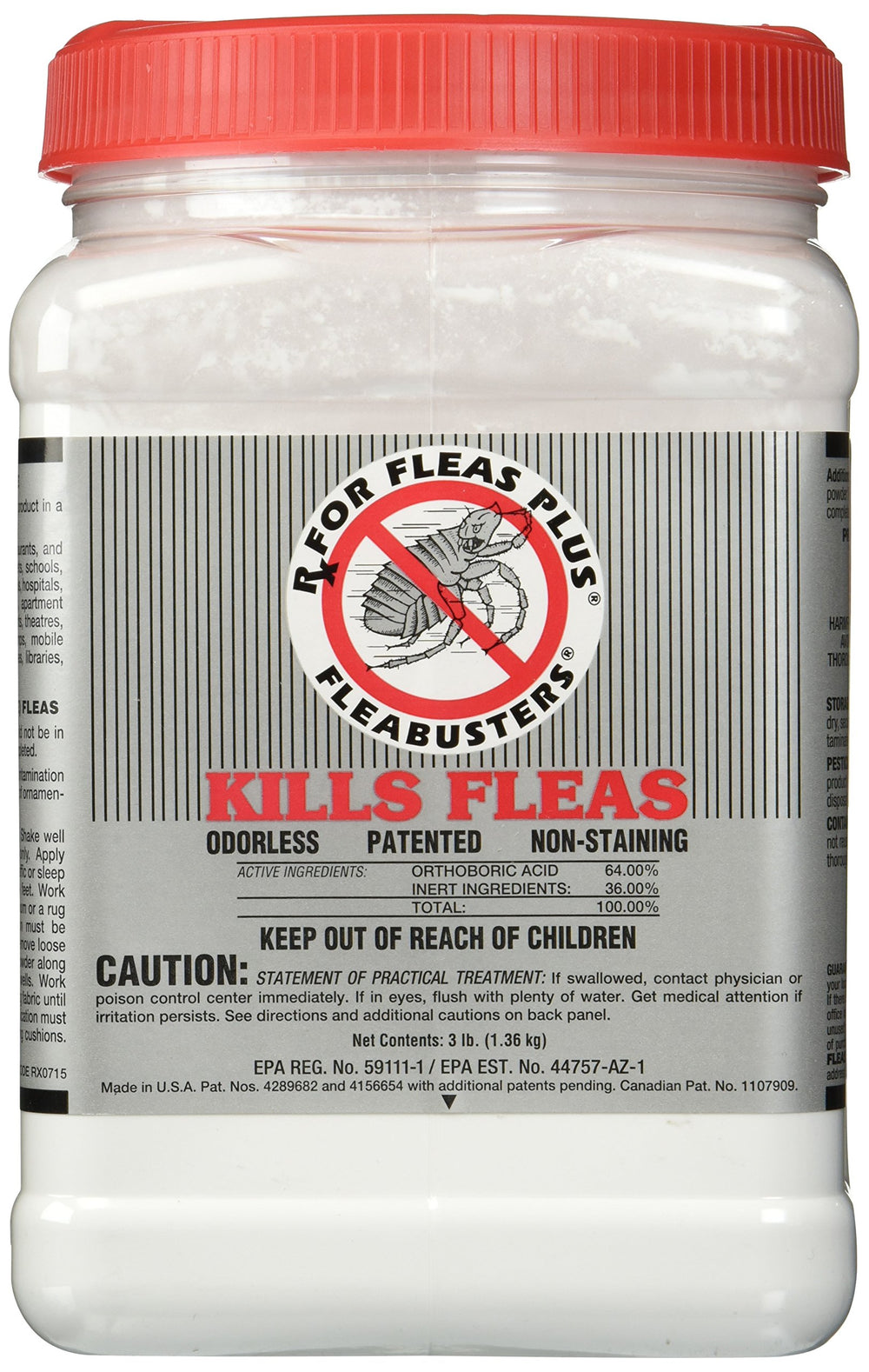 Fleabusters RX para pulgas Plus, bote de 3 lb para tratamiento eficiente
