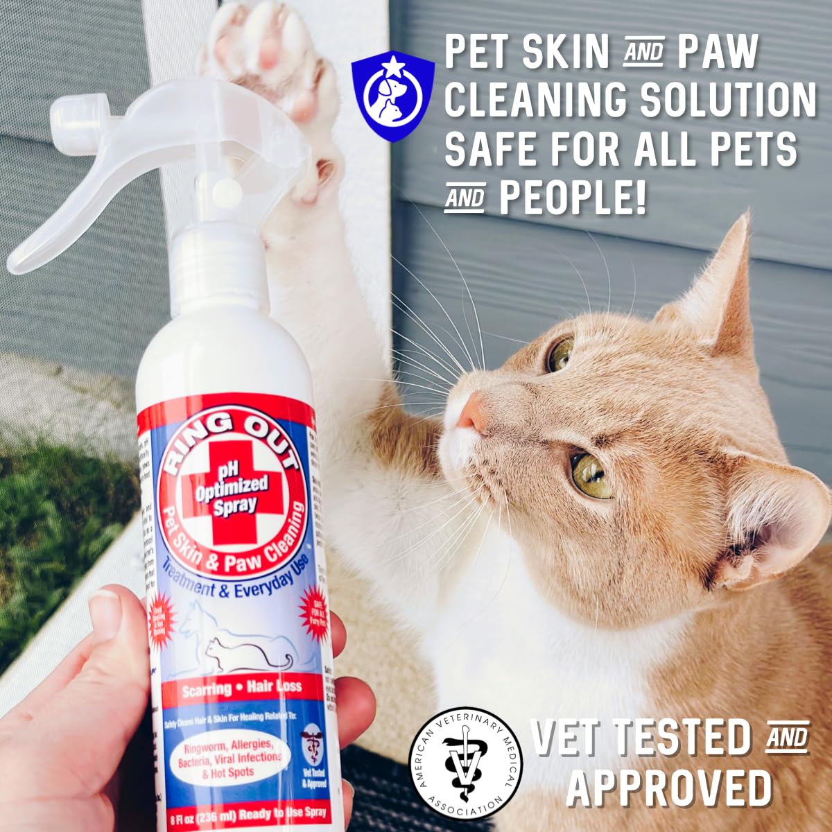 Protección de superficies con Ring Out para mascotas y entornos seguros.