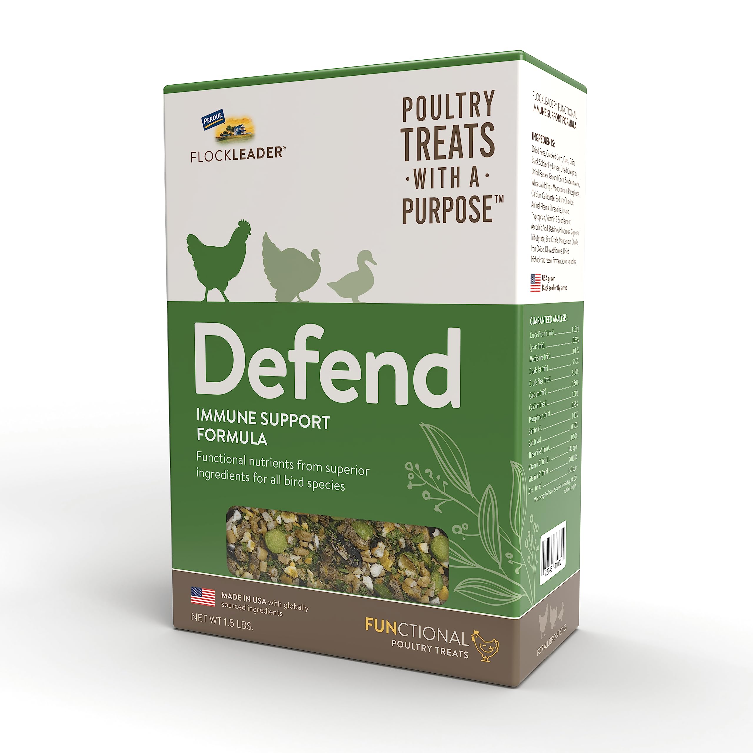 Defend de FLOCKLEADER en envase externo, opción de complemento para aves