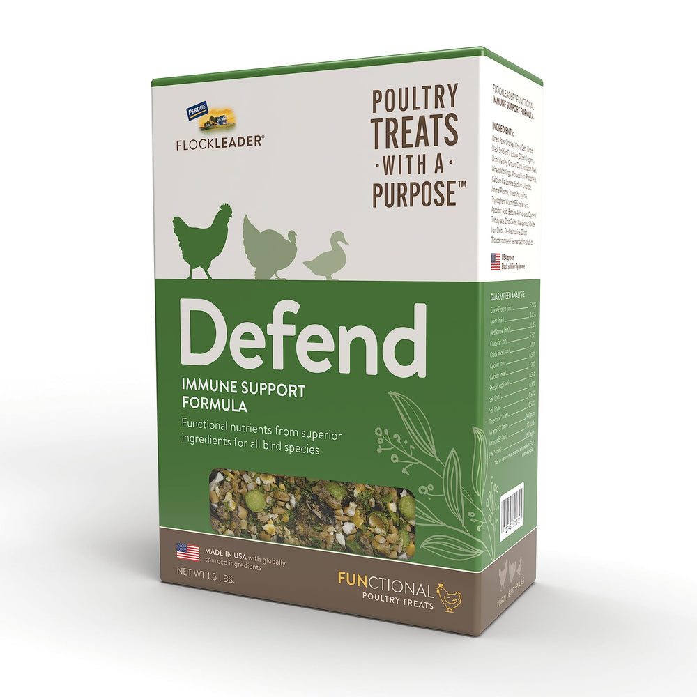 Defend de FLOCKLEADER en envase externo, opción de complemento para aves