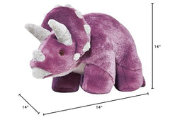 Fluff & Tuff Charlie Triceratops peluche de 14 pulgadas, cómodo para abrazar durante la tarde