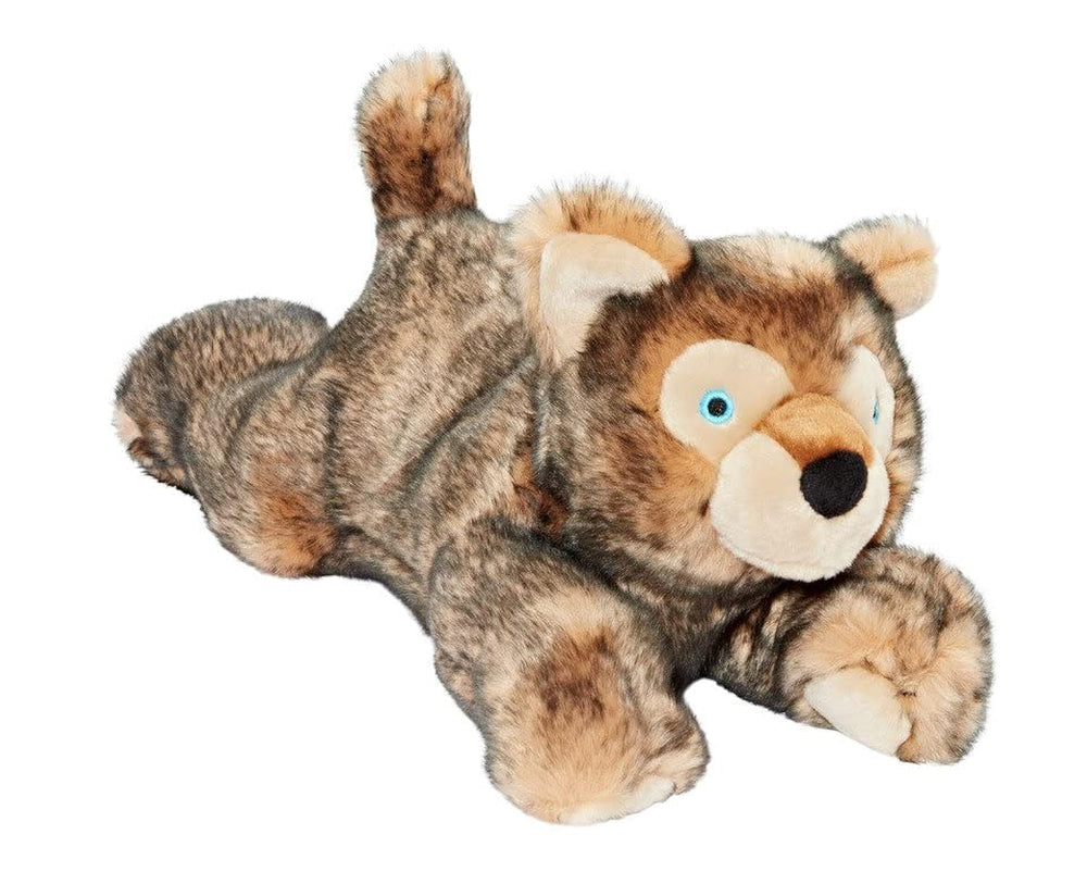 Fluff & Tuff Lobo Wolf Pup con ojos azules brillantes, ideal para juego suave