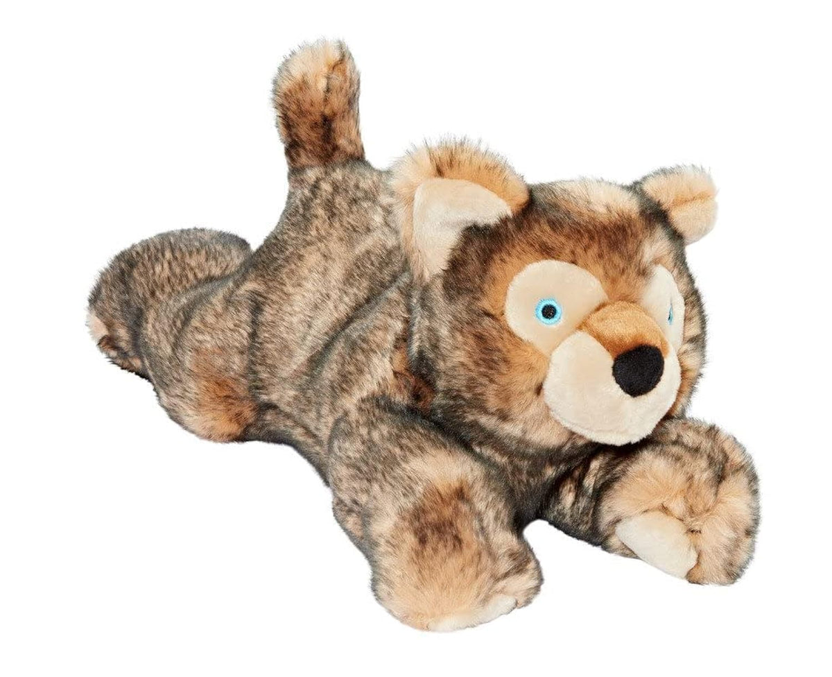 Fluff & Tuff Lobo Wolf Pup con ojos azules brillantes, ideal para juego suave