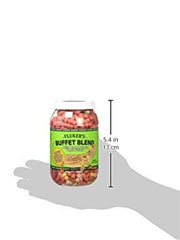 Fluker's Buffet Blend, imagen del dragón barbudo degustando vegetales, uso diario seguro.
