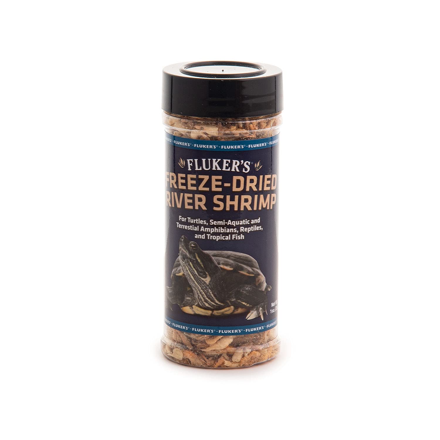 Fluker's Camarones del río liofilizados, bolsa de 1 onza, snack nutritivo para reptiles.