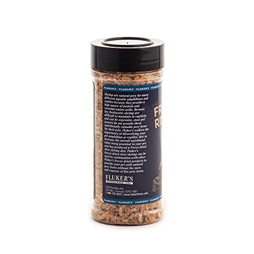 Fluker's Camarones del río liofilizados, rico en proteínas para peces tropicales.