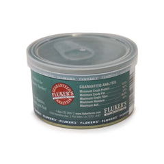 Fluker's Gourmet en lata abierta con camarones, listo para servir.
