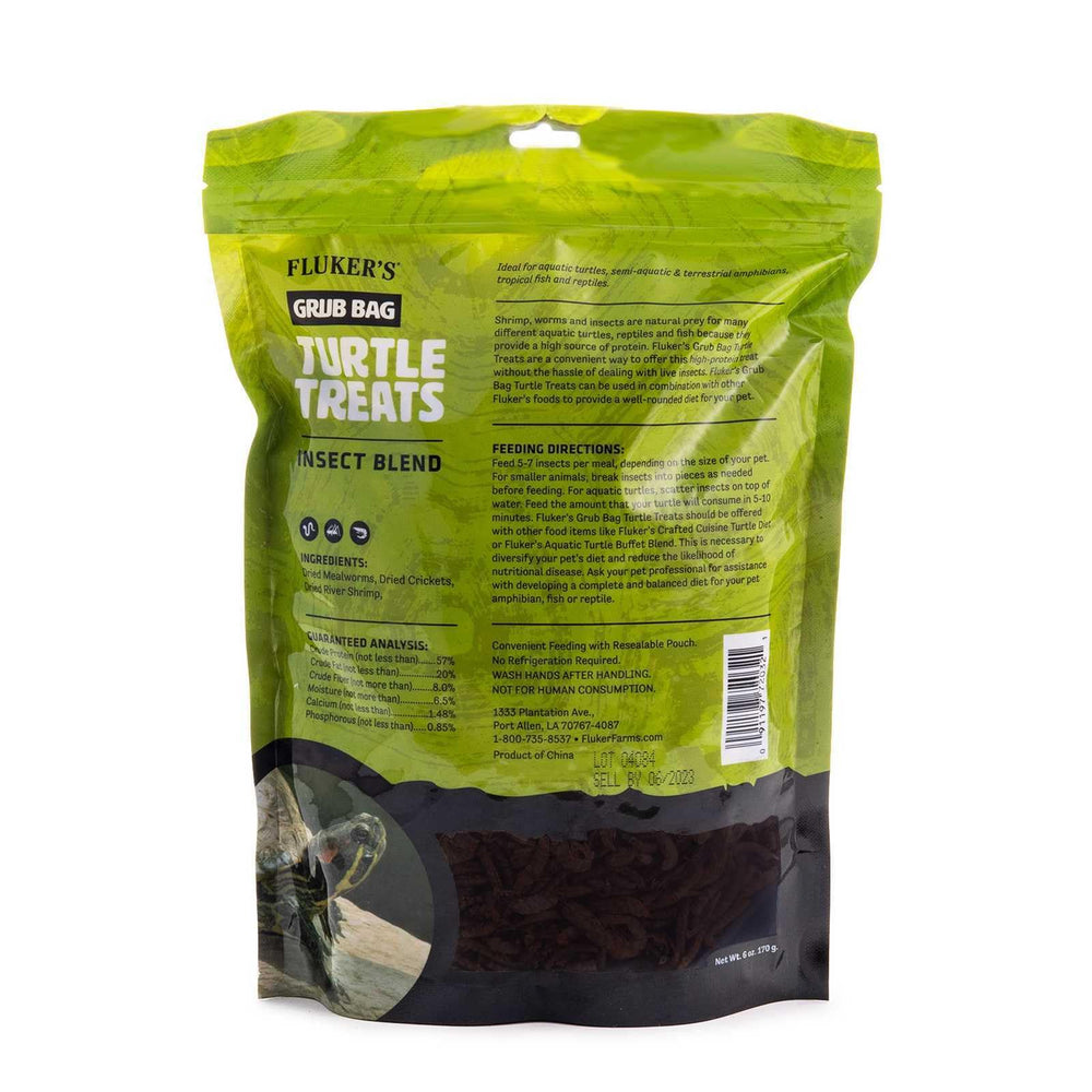 Mezcla de insectos de Fluker's para tortugas, proteína variada para alimentación.