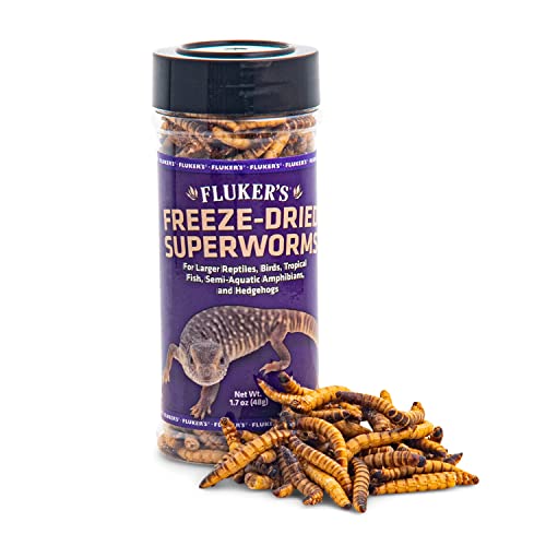 Para peces tropicales, Fluker's gusanos liofilizados aportan proteína en porción conveniente.