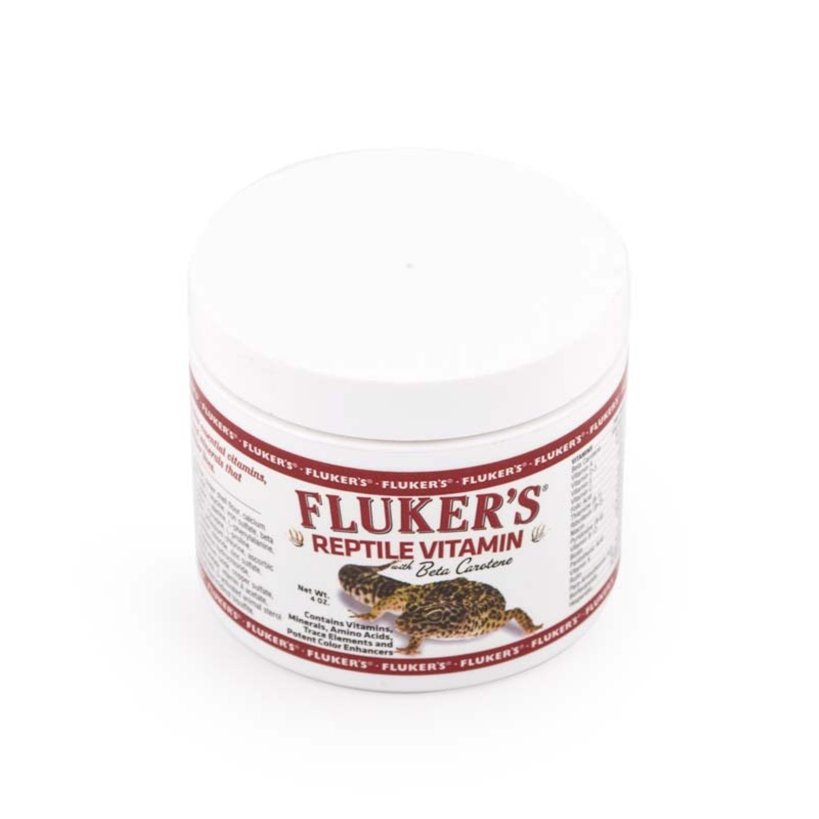 Fluker's Repta Vitamin con beta-caroteno realza el color y apoya la vitalidad de reptiles.