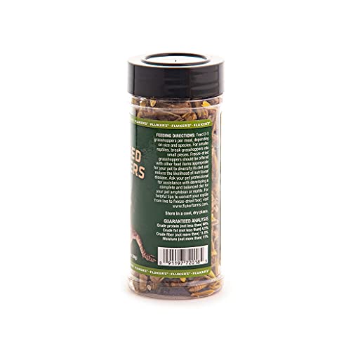 Fluker's saltamontes secos textura crujiente para reptiles y aves.