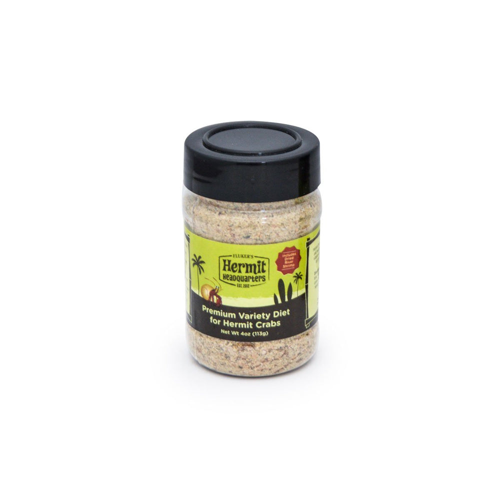 Fluker's Variedad Dieta para cangrejo ermitaño en tarro, favorece crecimiento saludable.