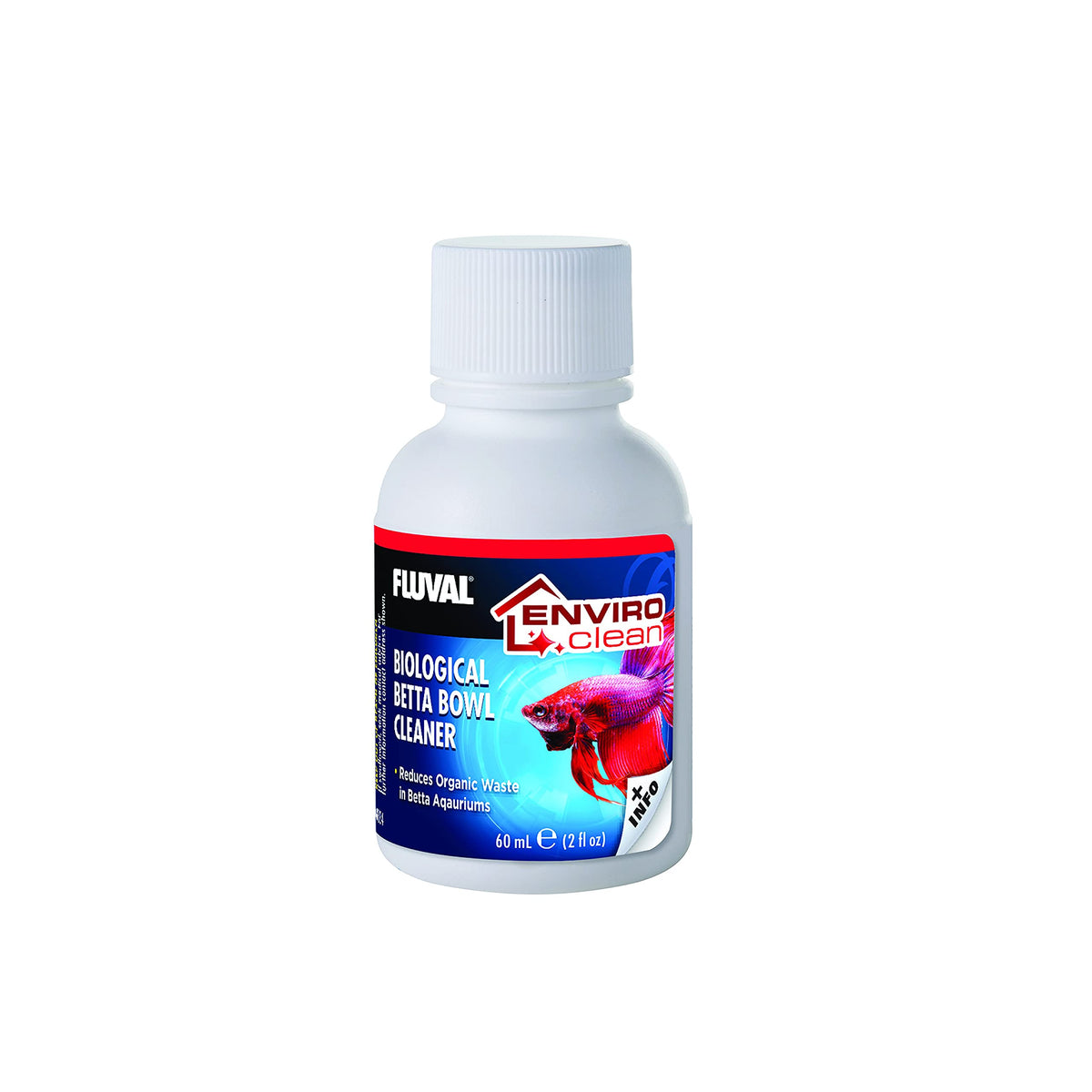 Fluval Betta Enviro Clean: vertido de la botella para reducir desechos y facilitar el mantenimiento del acuario Betta.