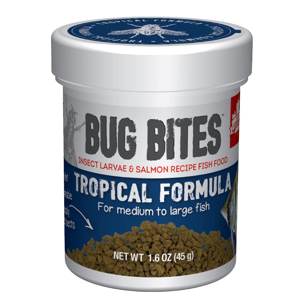 Fluval Bug Bites, granulos grandes para peces tropicales, promueven crecimiento saludable