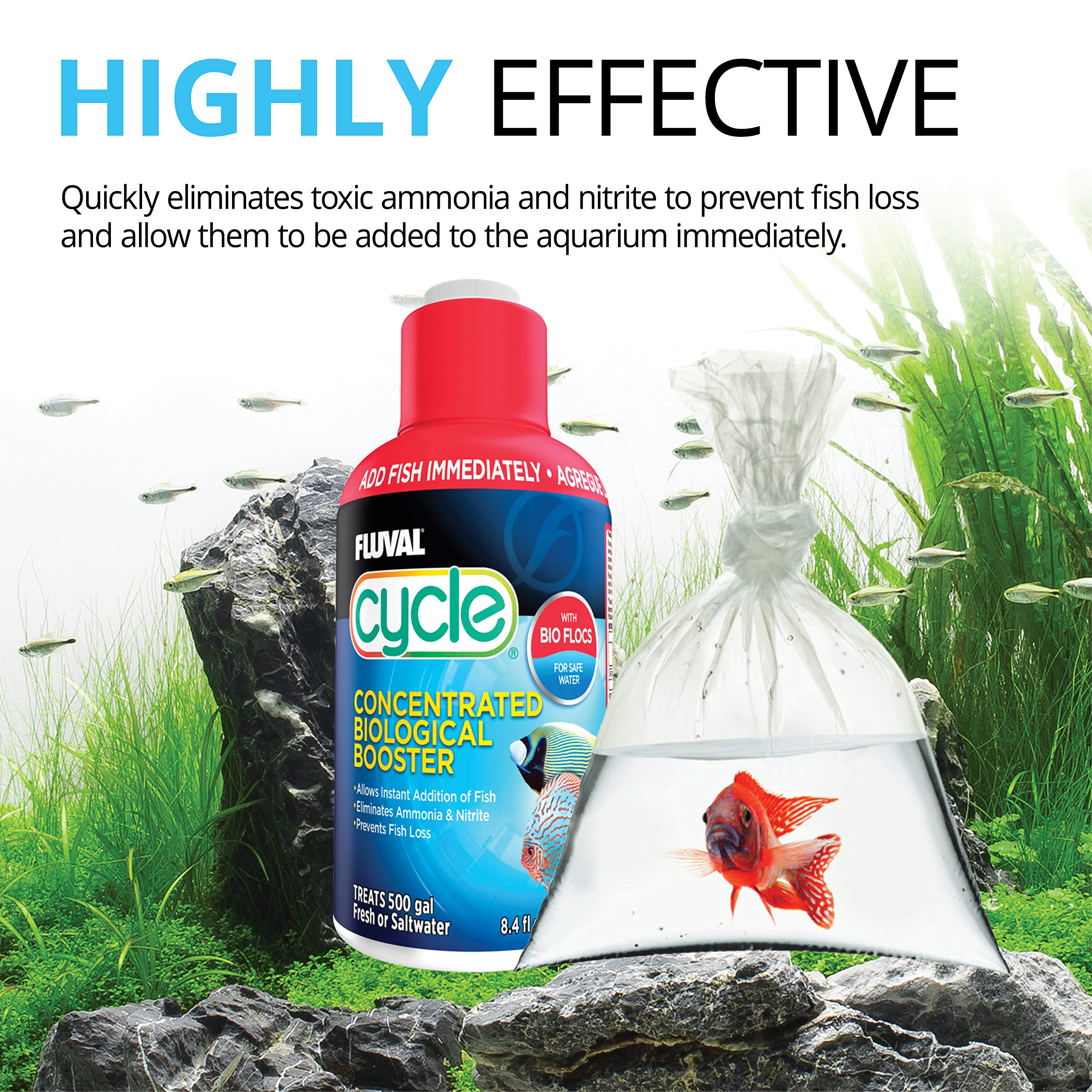 Fluval Cycle: uso en acuario nuevo para empezar con biología estable.