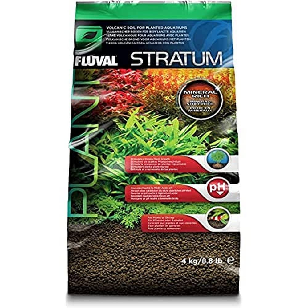 Fluval Sustrato para Plantas y Camarones muestra raíces profundas para un crecimiento robusto.