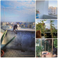 Fluxionova red para terraza de gato; segura y ligera para mascotas