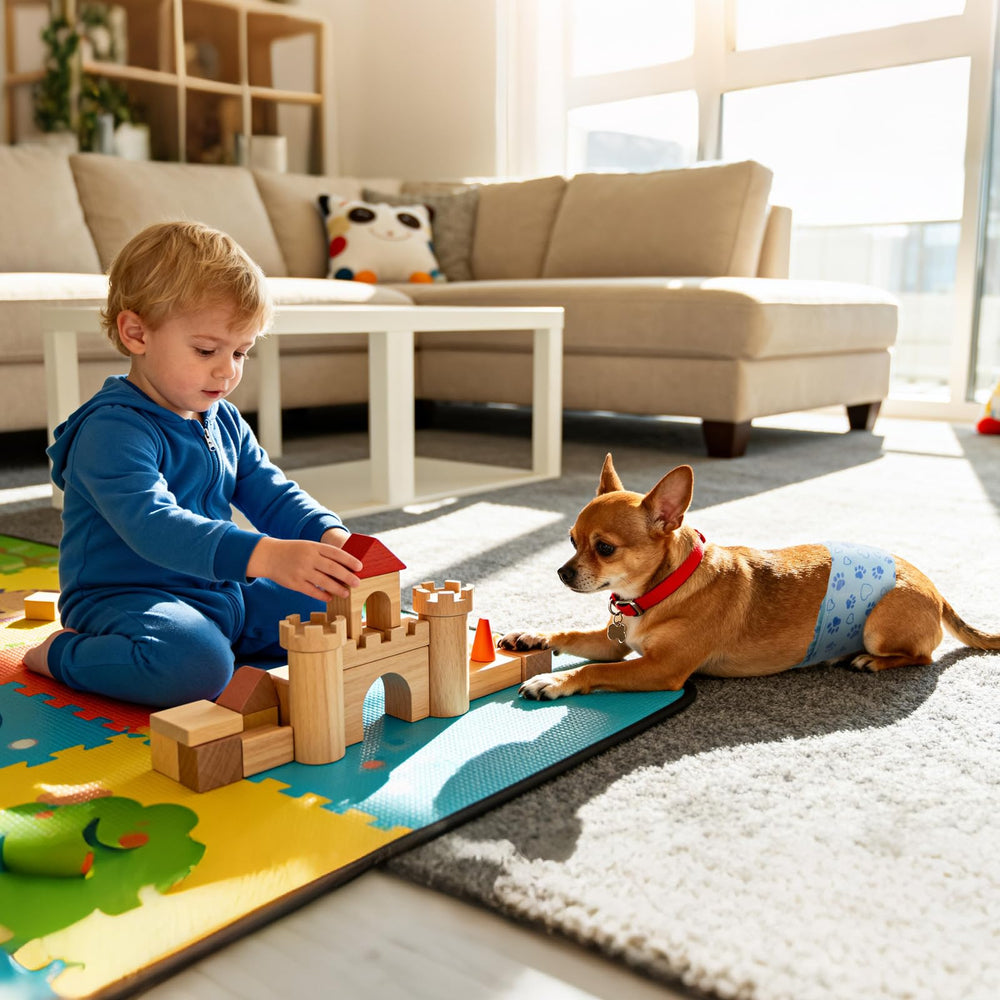 Seguridad e higiene con Flying Paws: panales para higiene diaria de perros machos.