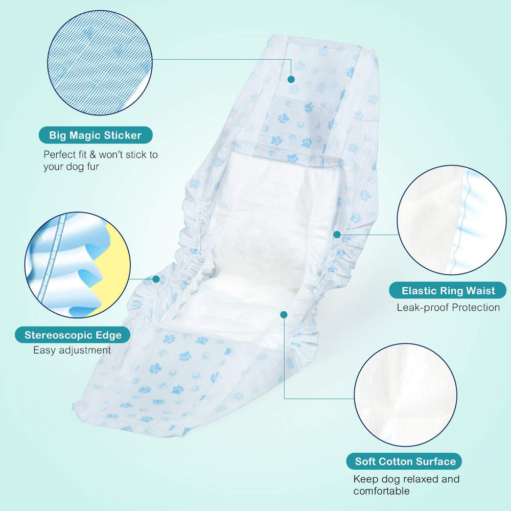 Pañales Flying Paws para macho, núcleo absorbente para contener la orina