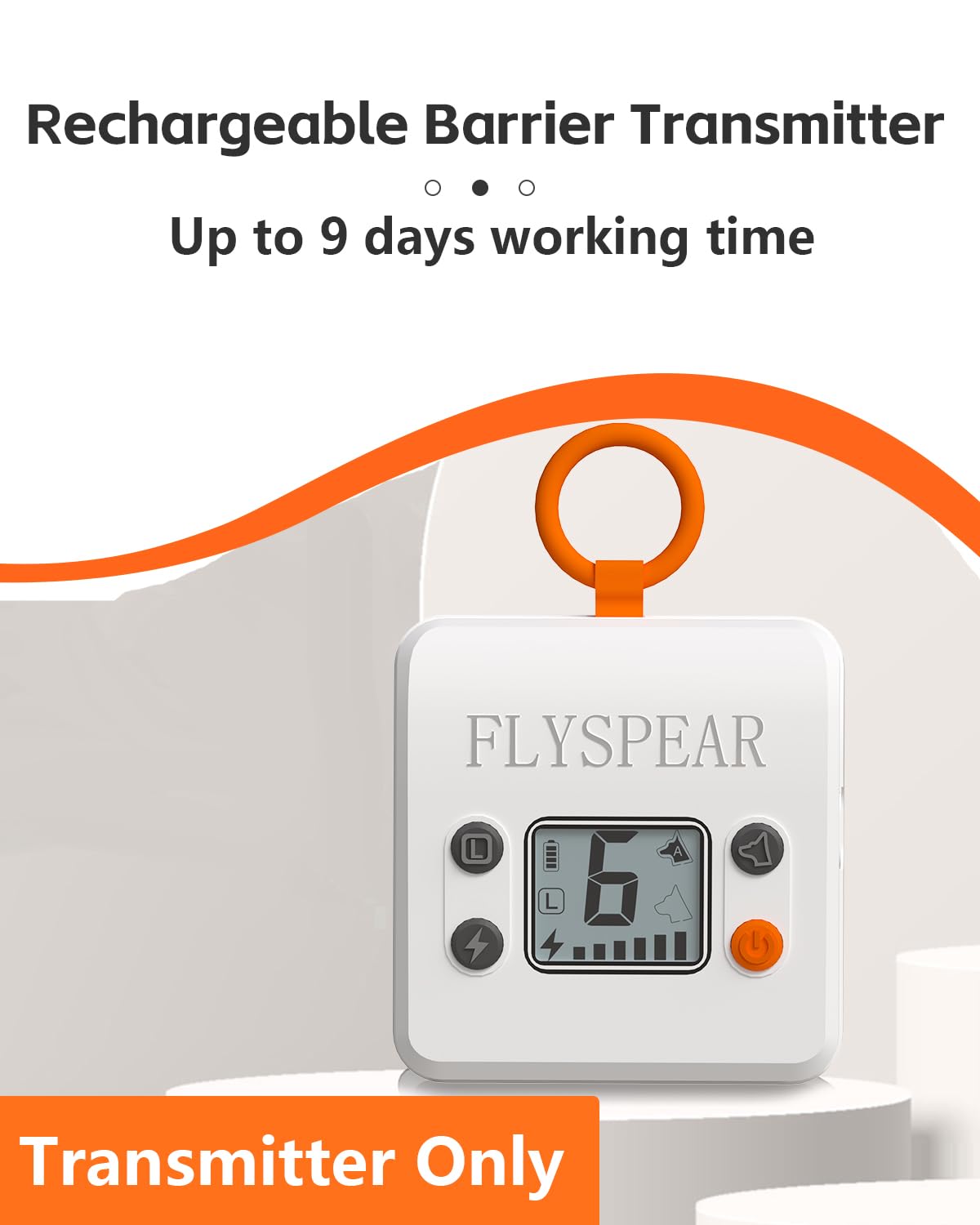 FLYSPEAR Transmisor con alcance ajustable para perros en diferentes habitaciones
