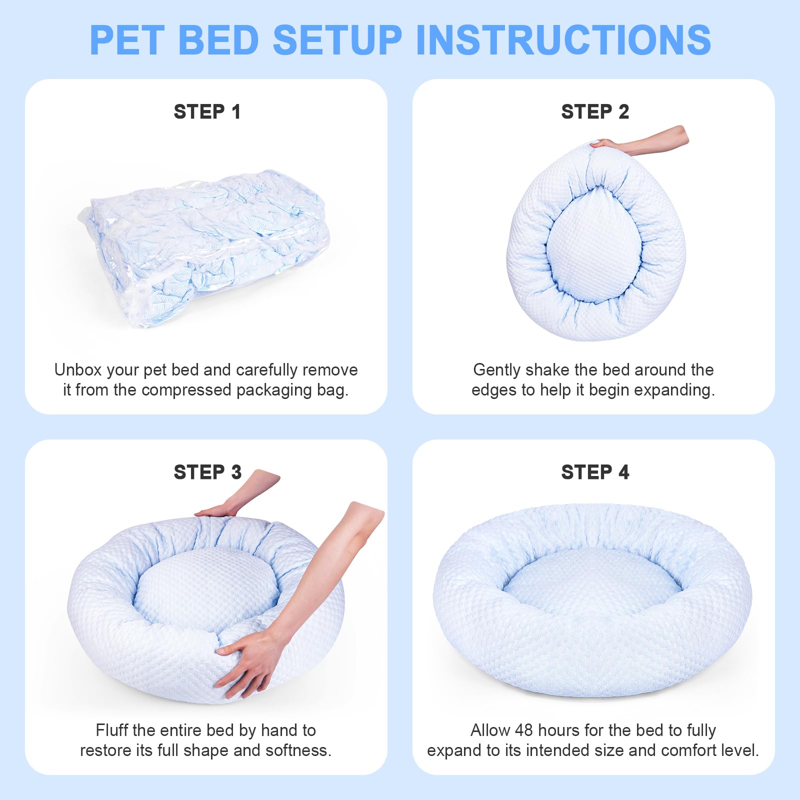 Cama Foamio Donut con tejido refrigerante para temperatura estable